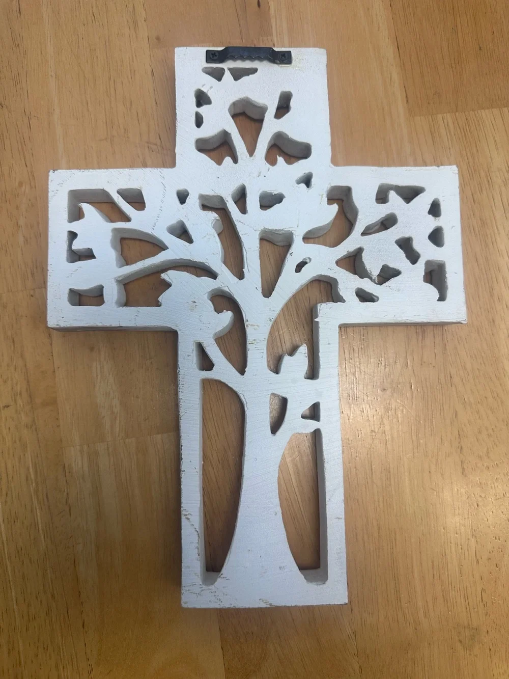 Rustic White Tree Cross Wall Decor